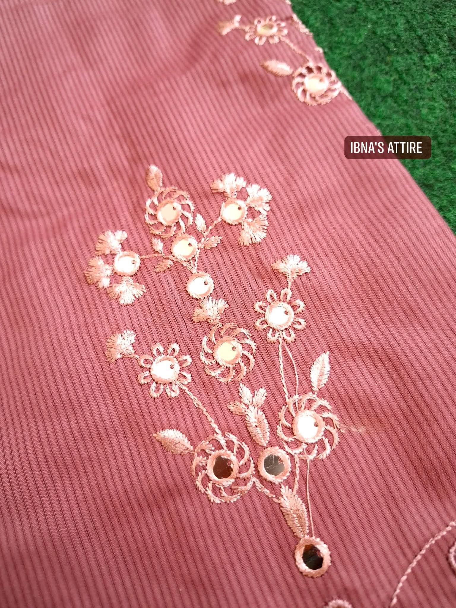Pakistani self cotton three piece