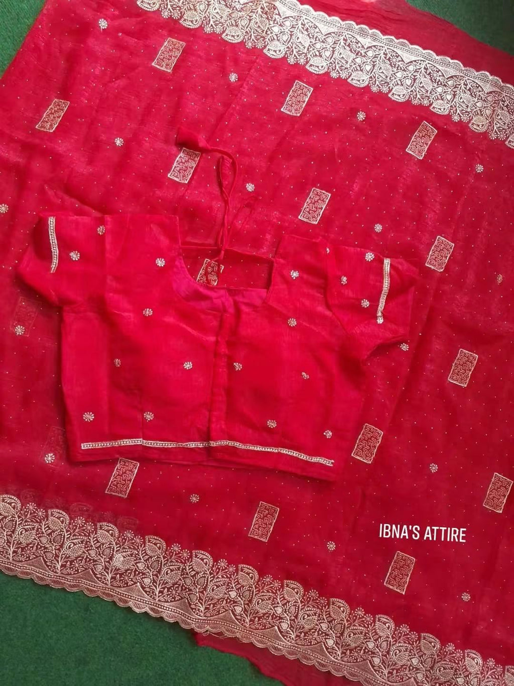 Designer Magenda Saree with Readymade Blouse | Soft Crunchy Fabric with Heavy Cutwork & Swarovski Work (Blouse Size- 40 )(Free Size Alteration Available From 38 to 42 Chest Size)