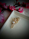 Brooch-White Gold Tulip