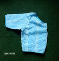 Soft Georgette Chikankari Blouse in Sky Blue color-(size-40) (Free Size Alteration From 36 to 44 Size)