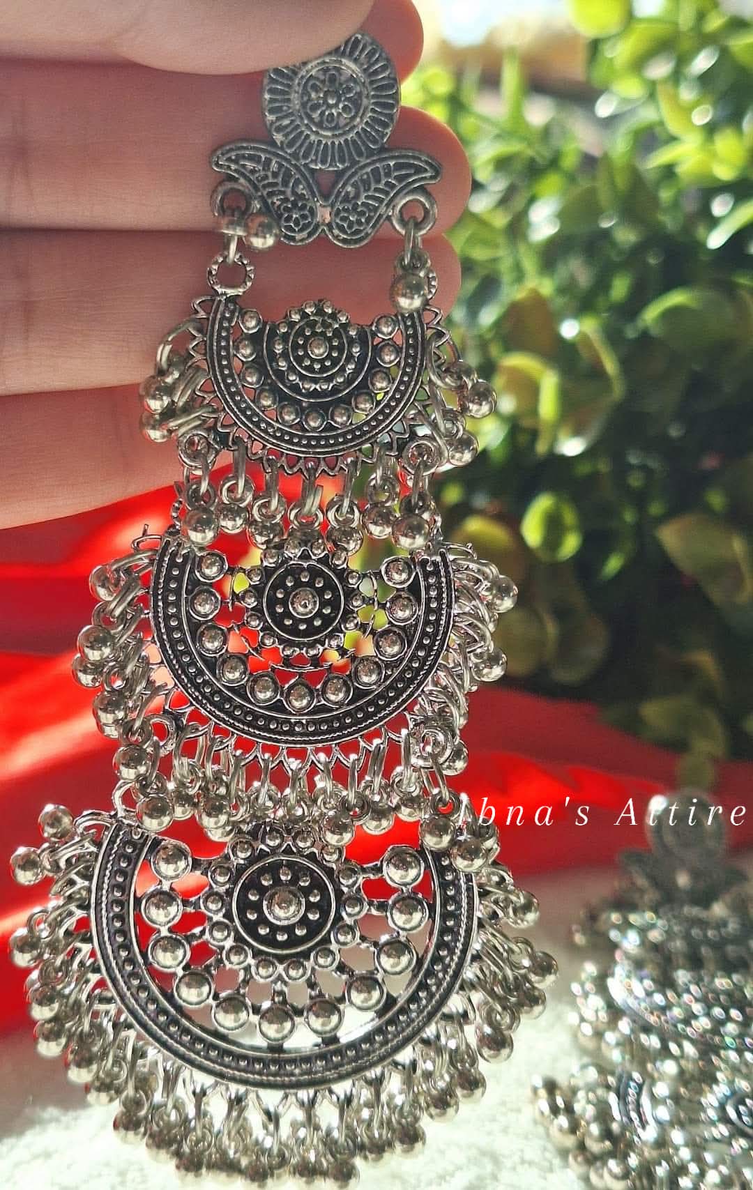 German silver long earring