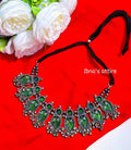 Oxidized necklace- Green