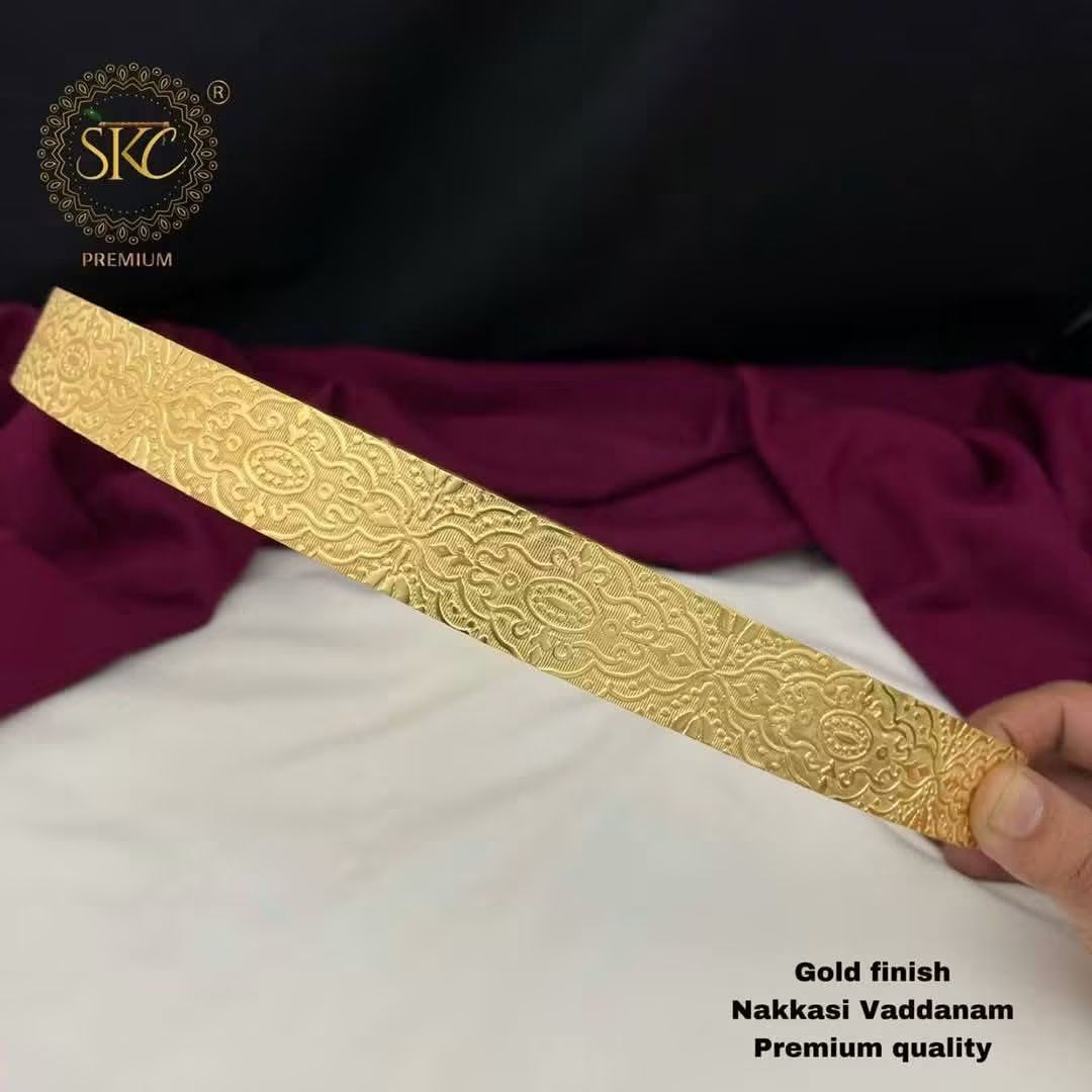 Premium Gold Finish Nakkasi Vaddanam / Traditional Ethnic Waist Belt (Multiple Designs Available)
