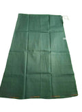 Dark green A-line pure cotton petticoat laid flat with visible waistband drawstring on a white background.