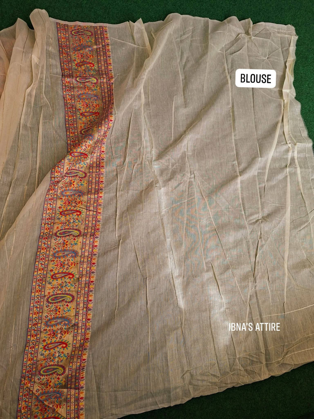 Kashmiri Pashmina All-Over Multicolor Thread Woven Saree with Blouse Piece