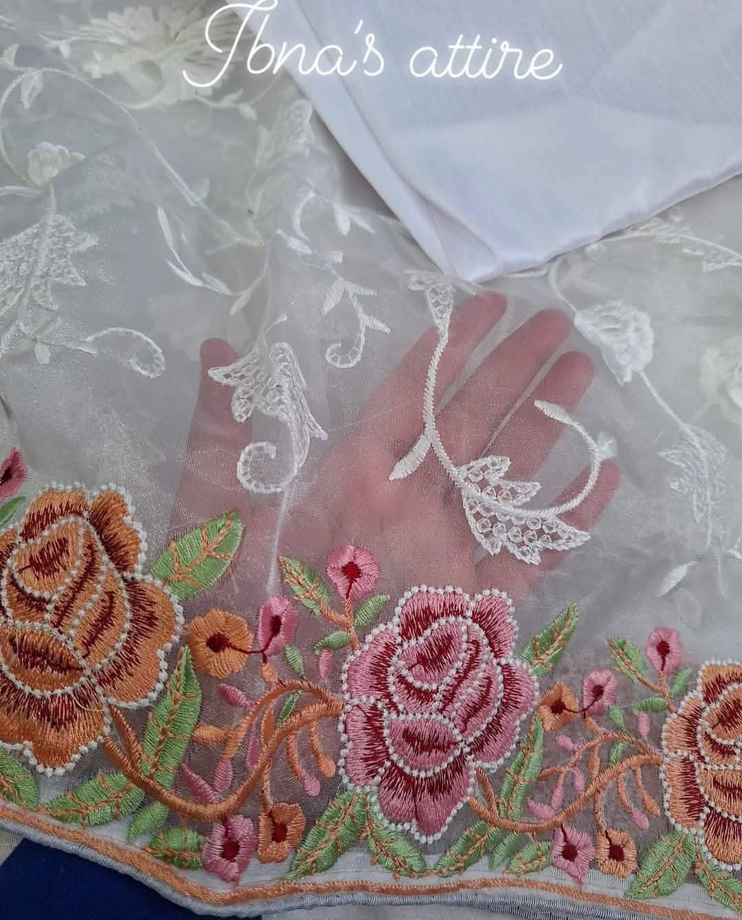 Organza-Partysaree mit Blumenmuster