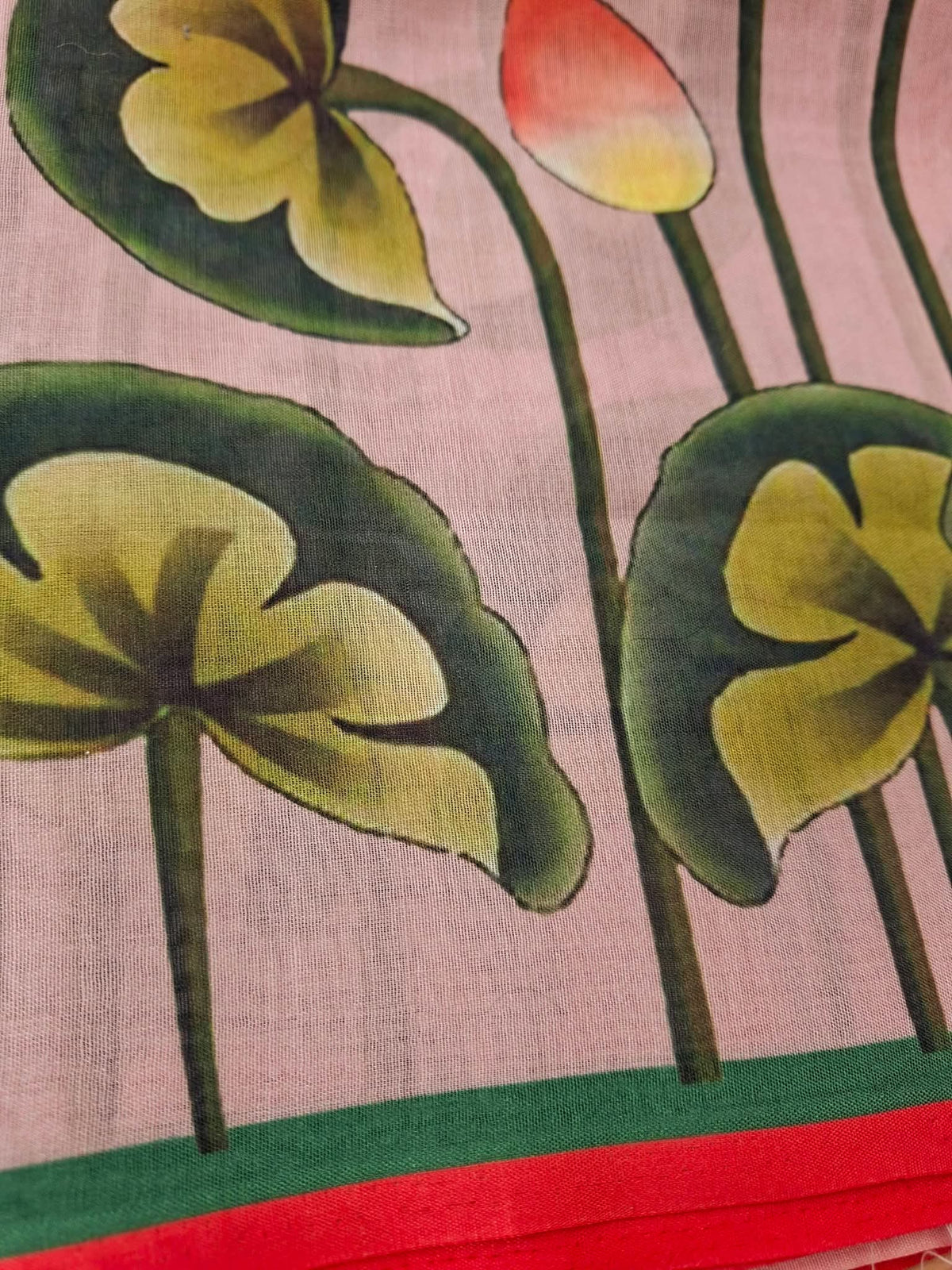 Digital Printed Linen Saree with Running Blouse Piece