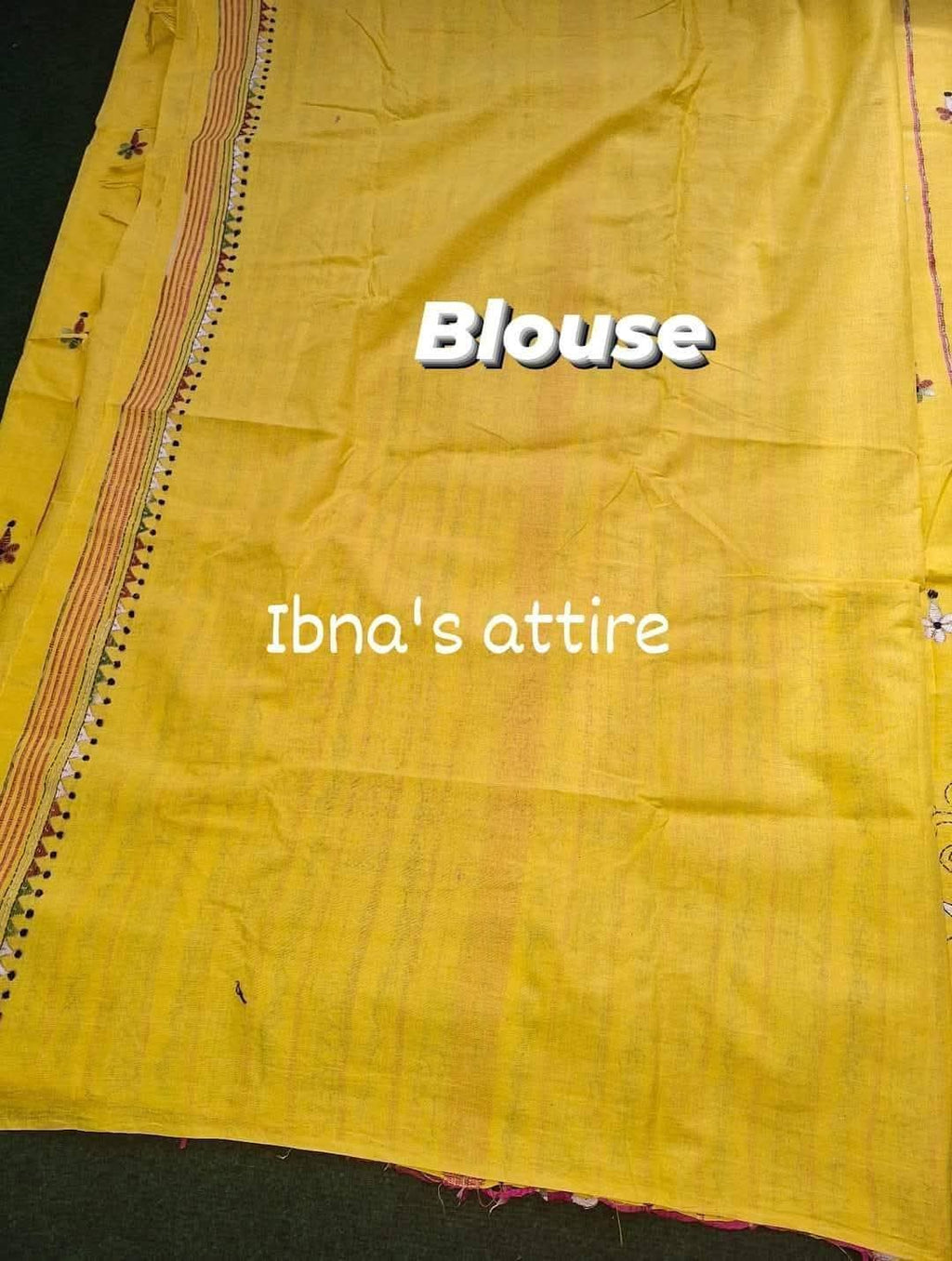 Khaddi hand stitch saree- yellow