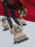 Kundan crystal set - black