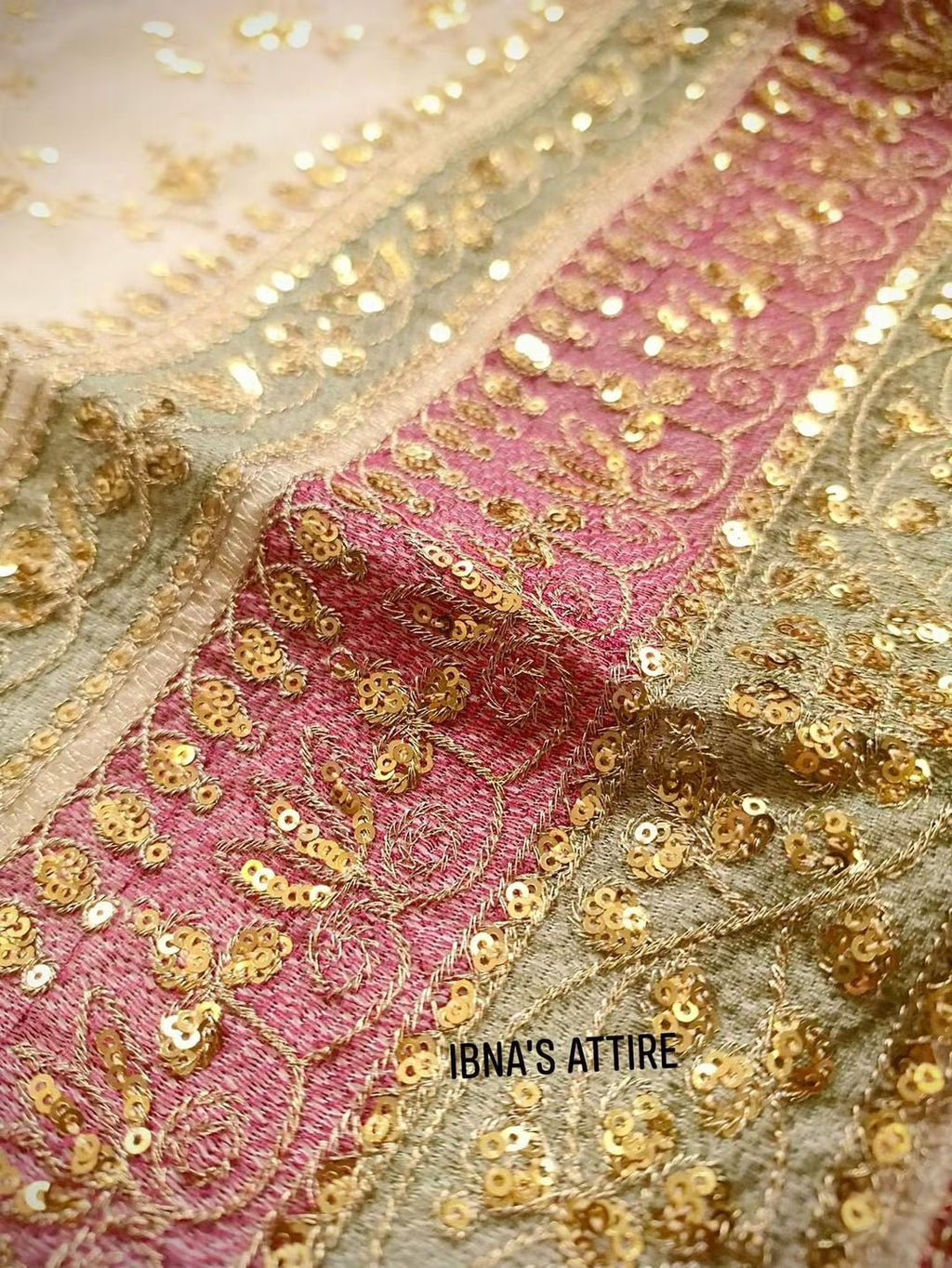 Asim Jofa Designer Embroidered Pakistani Organza 3-Piece Suit Set (size- 42)