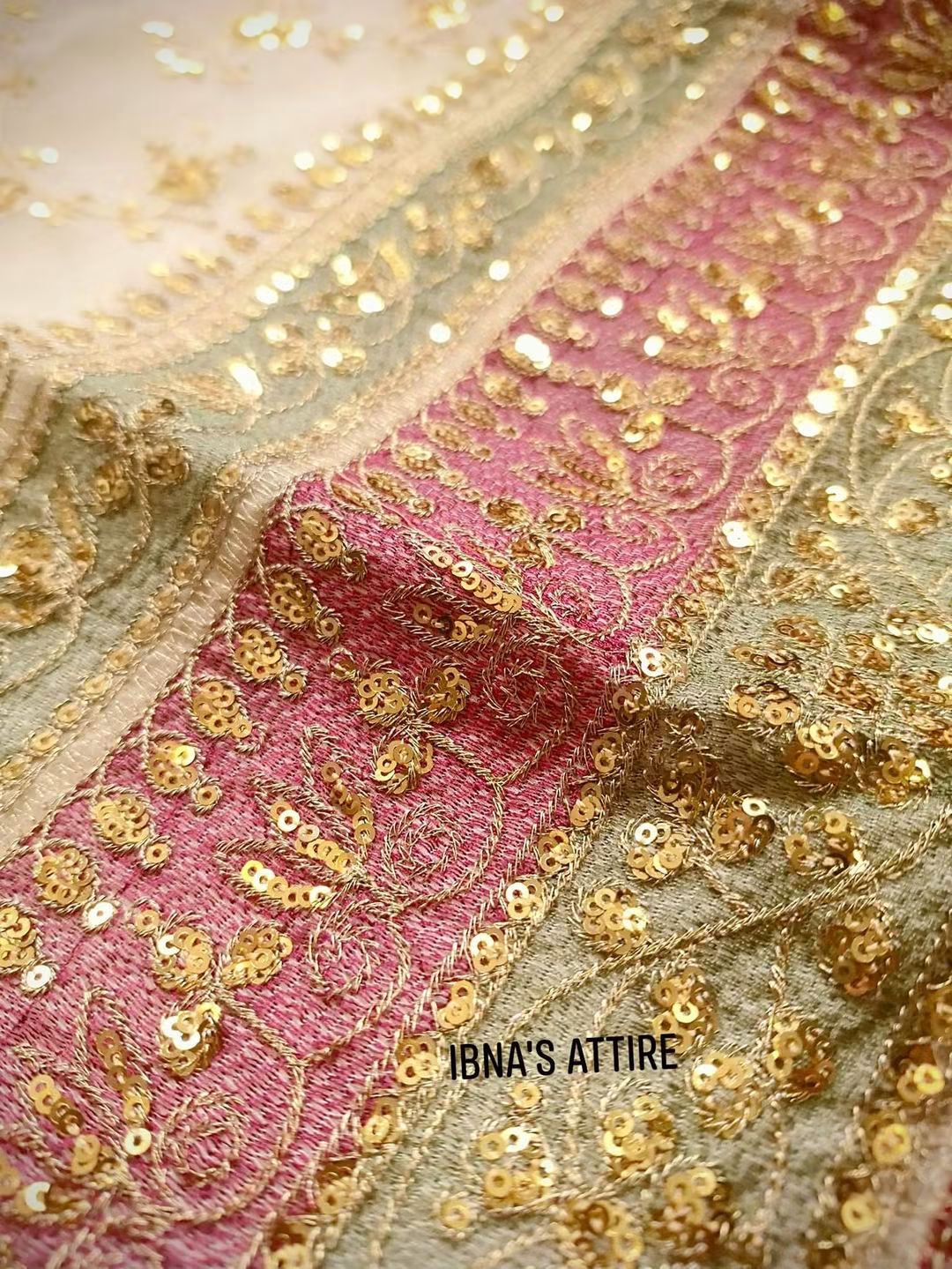 Asim Jofa Designer Embroidered Pakistani Organza 3-Piece Suit Set (size- 42)