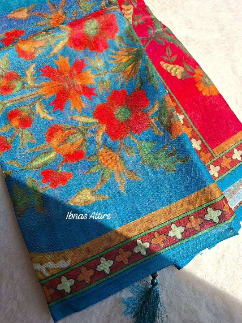 Vibrant Digital Printed Chanderi Silk Saree with Blouse Piece| Vibrant Contemporary Fusion with Traditional Motifs