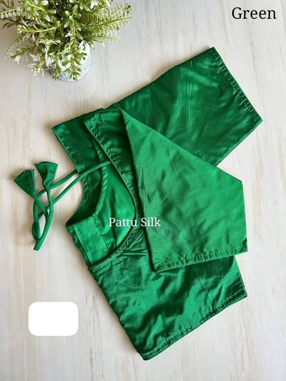 Readymade blouse- Rama green- Free size- (38,40,42)