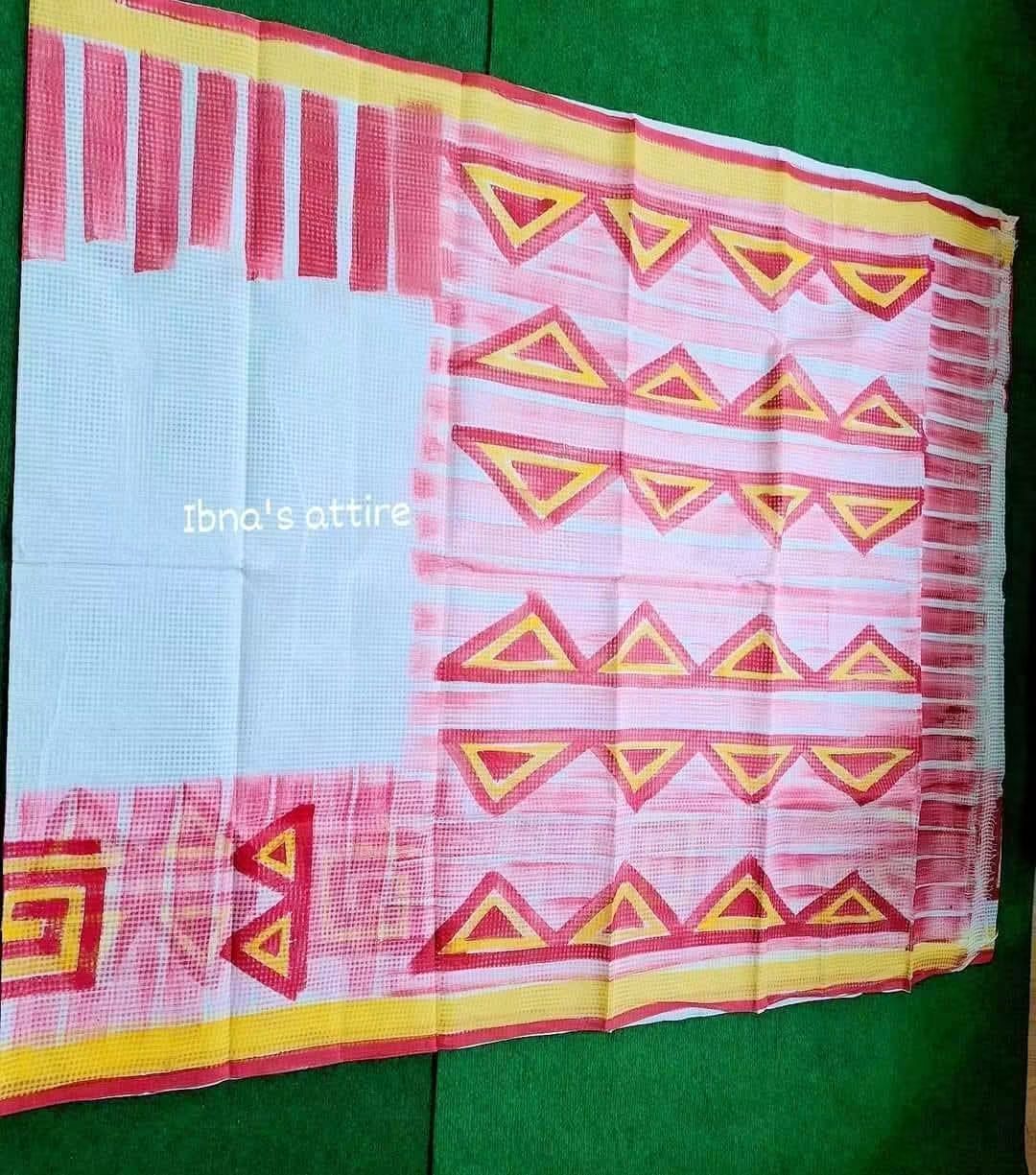 Premium Quality Kota Hand Painted Saree without Blouse Piece