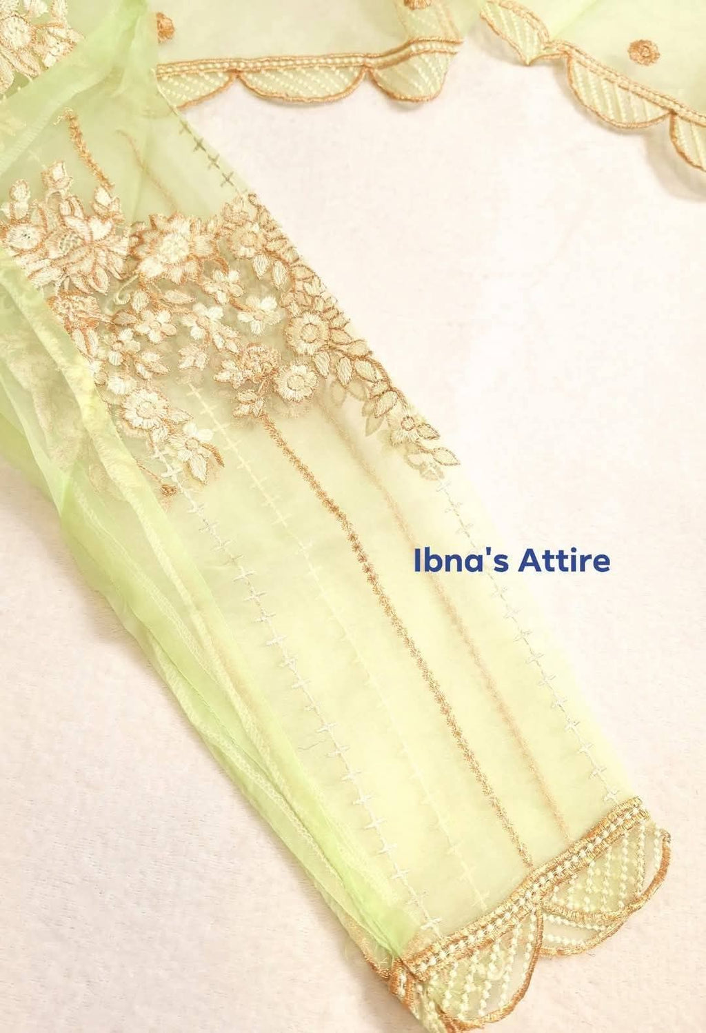 4-Piece Pakistani Organza Embroidered Suit Set with Inner & Palazzo