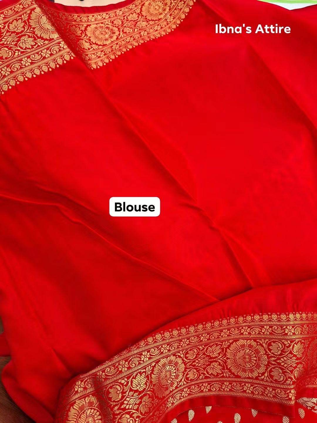 Red Banarasi Katan Silk Saree | Super Soft Mashru Satin Dual Tone with Golden Zari Booti & Blouse Piece