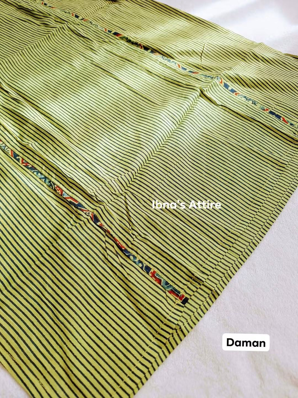 Pure Soft Cotton Ajrak Printed 3-Piece Suit with Applique Work - Green Kurti and Matching Cotton Pant & Dupatta (Size- 46)