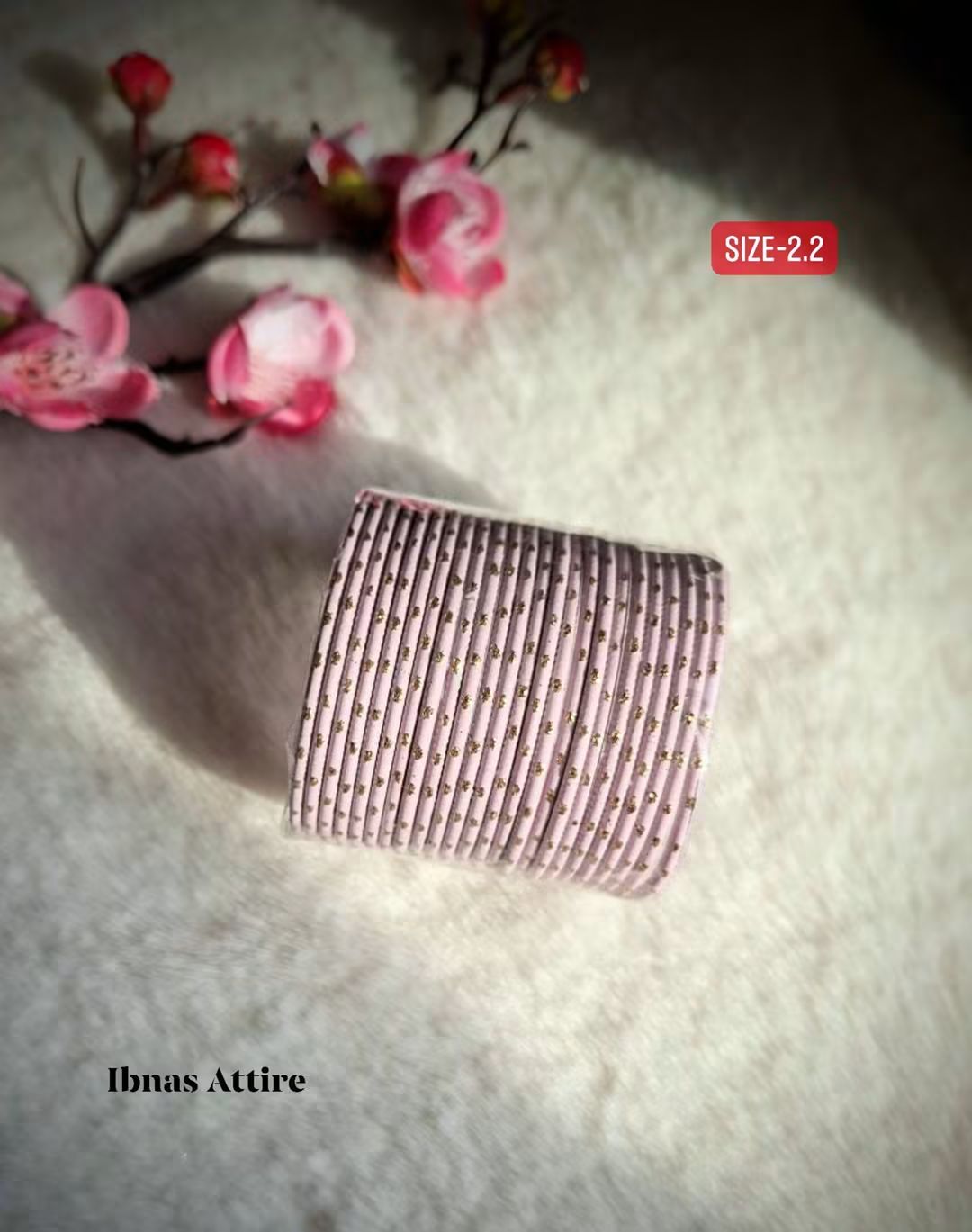 Kids Baby Pink Glitter Bangle Set | 24-Piece_ Festive Stack (Size 2.2)