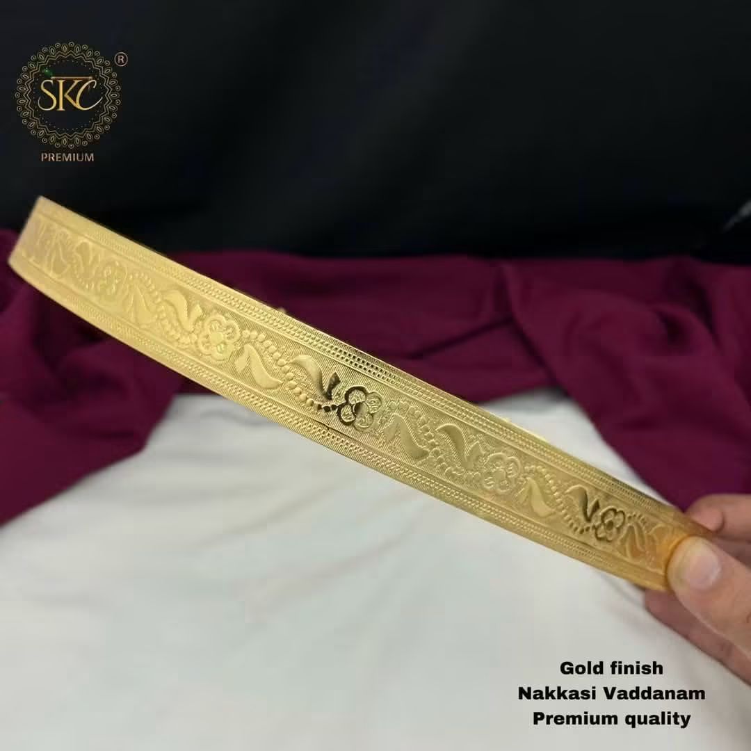 Premium Gold Finish Nakkasi Vaddanam / Traditional Ethnic Waist Belt (Multiple Designs Available)