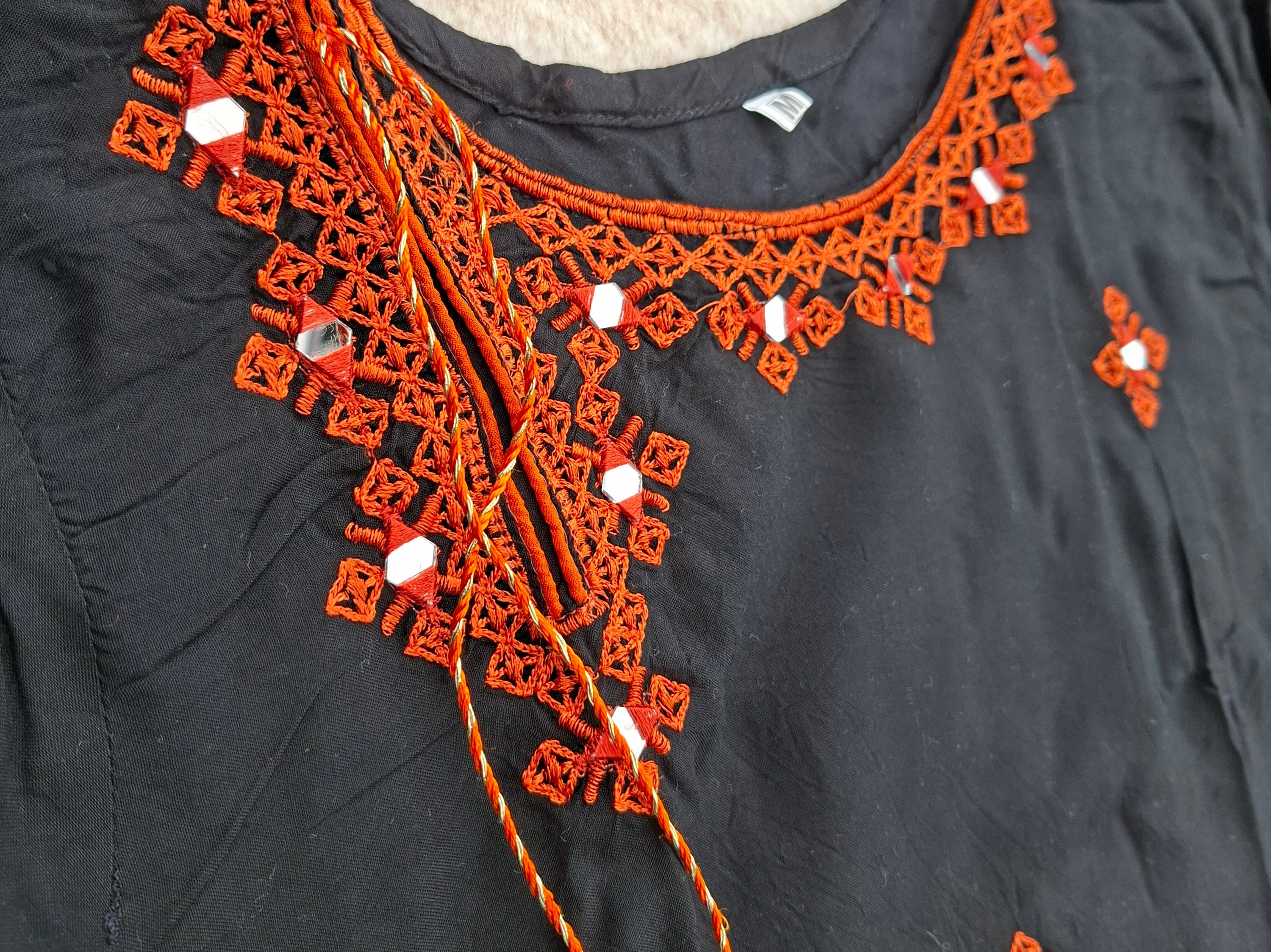Embroidered linen summer friendly staright kurta