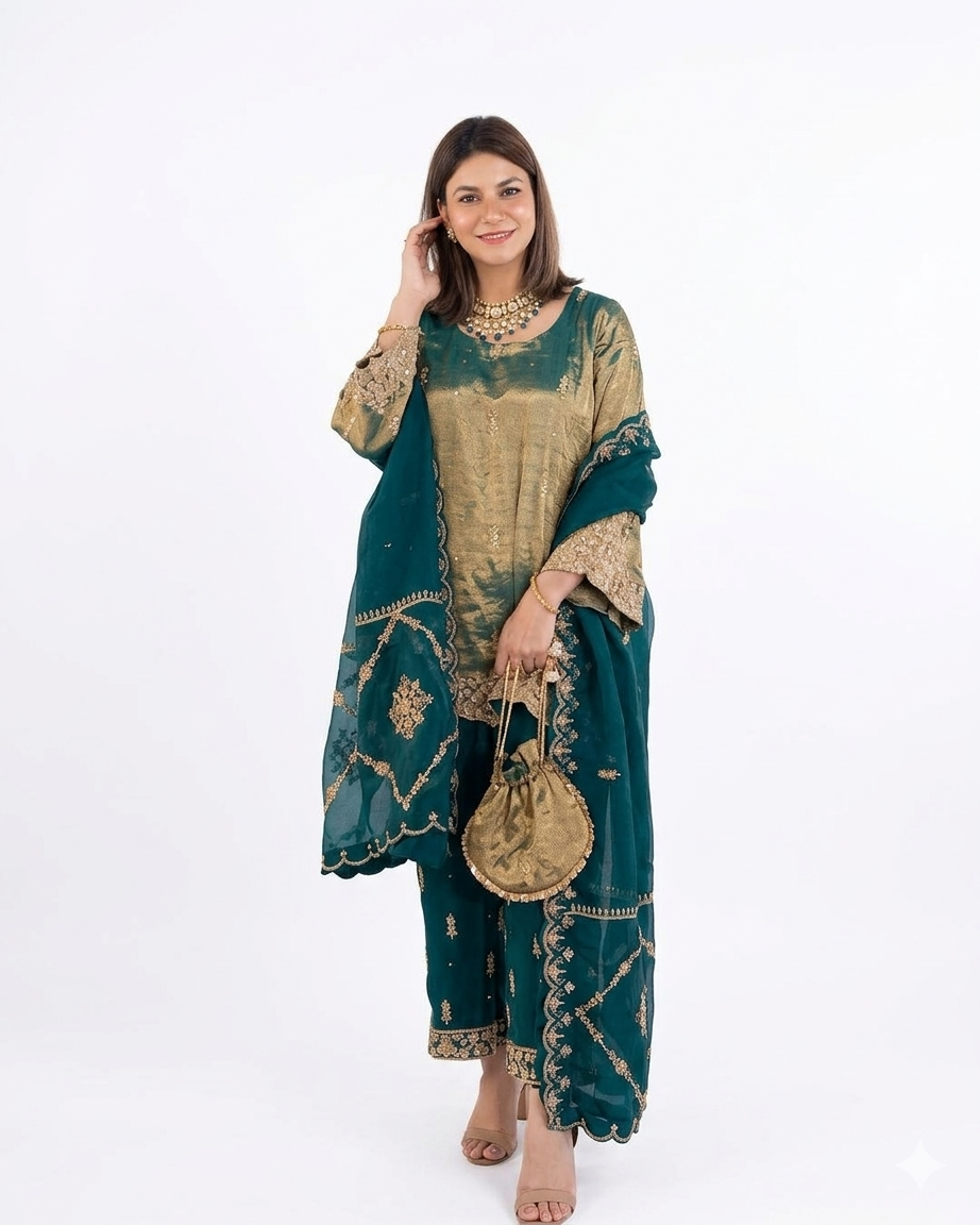 Party Three piece suit -Dual tone- Fandy silk