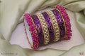 polki Bangle Set- purple, pink