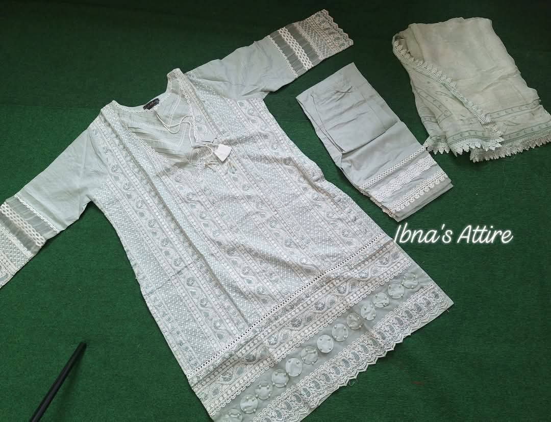 Luxury Chikenkari Lawn Three piece