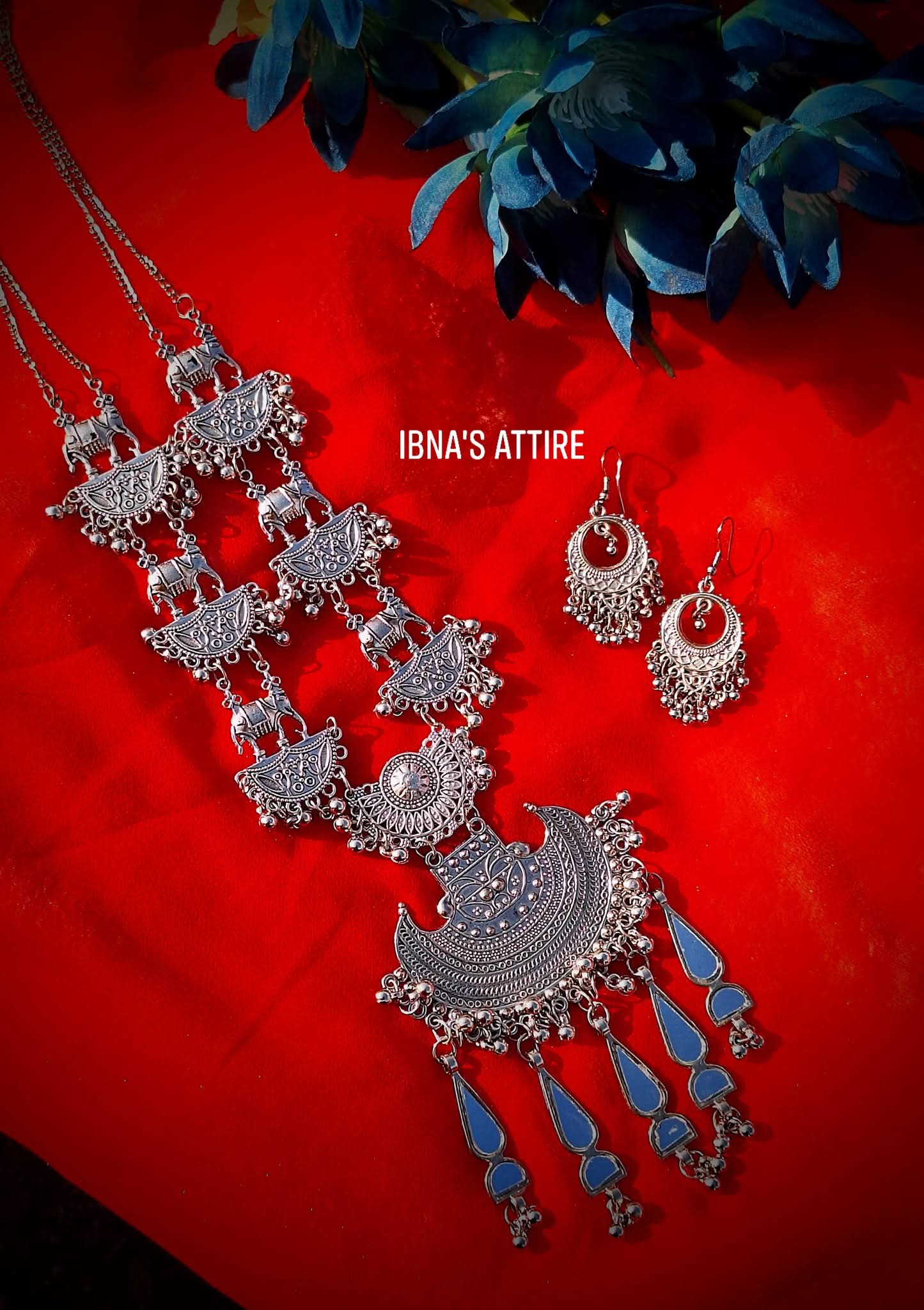 Oxidized necklace set