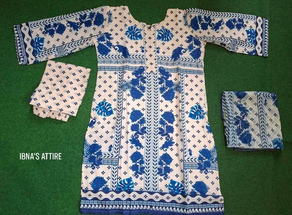 Pure Cambric cotton three piece