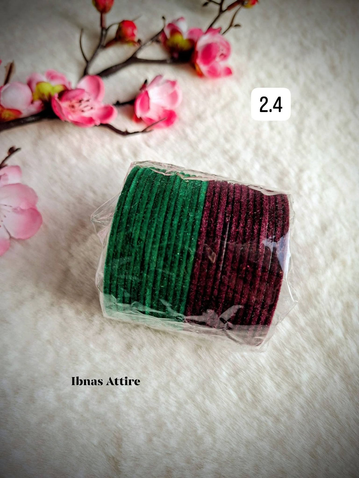 Traditional Velvet Metal Bangles | (24 colors) -24-Piece Set- (Size 2.4)
