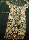 Ethnic Emporium emerald green heavy wedding Anarkali dress (Size-40)