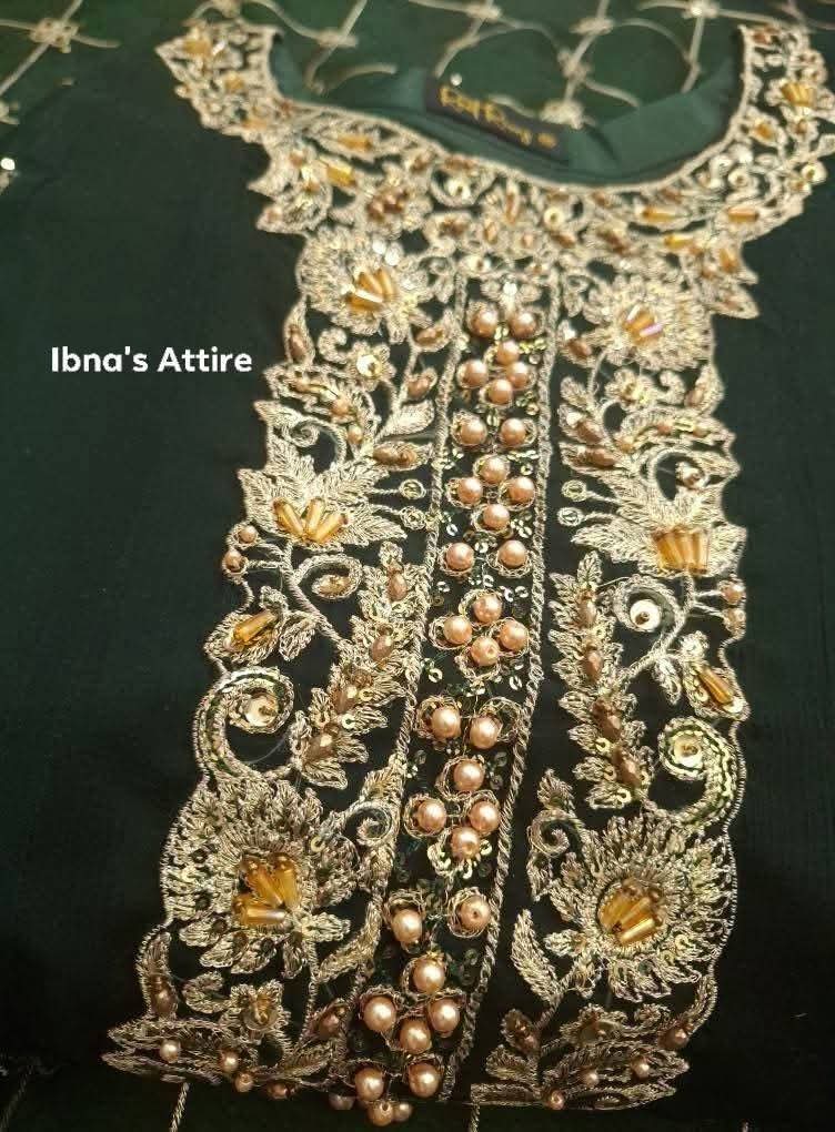 Party gown - bottle green