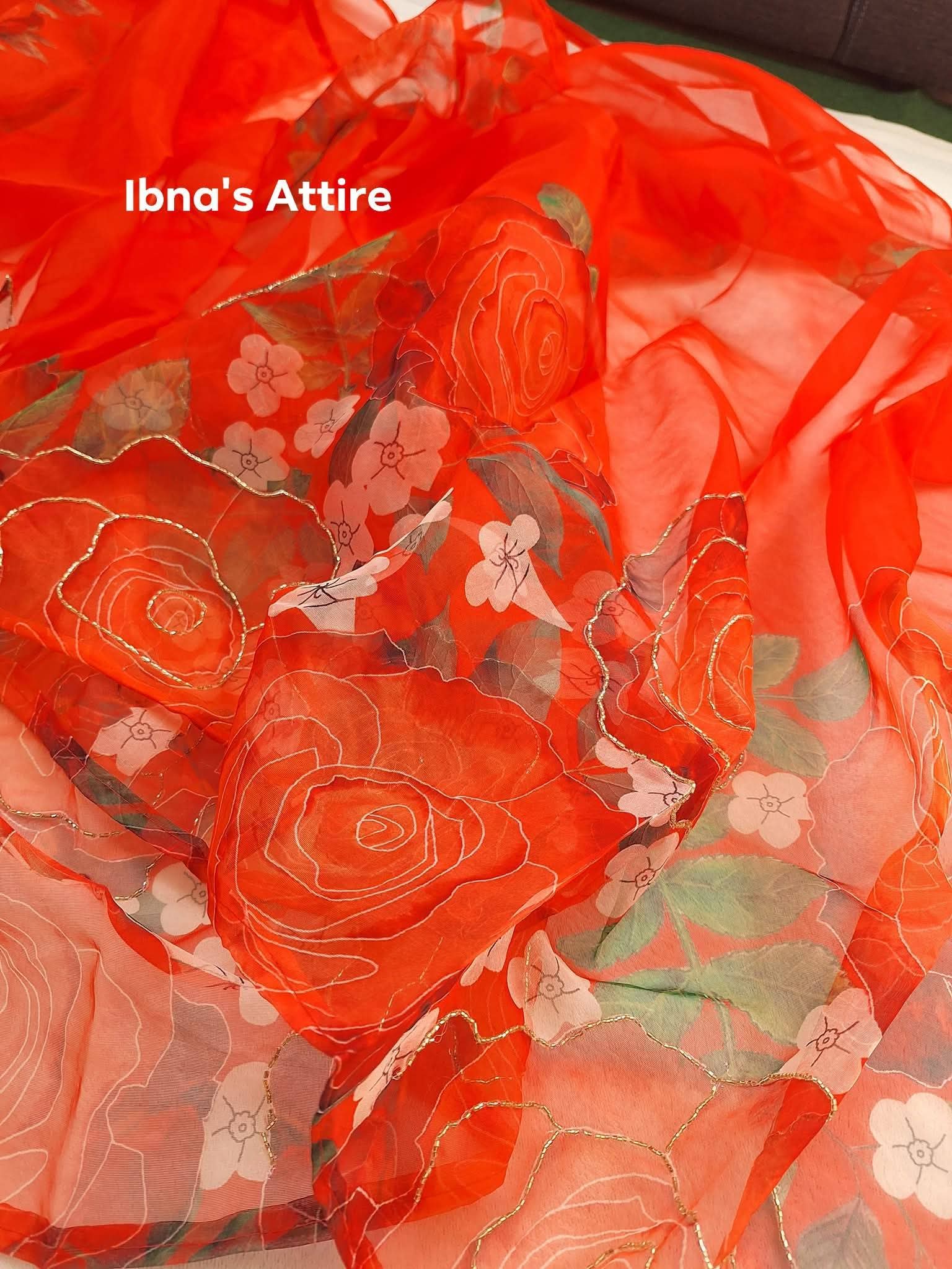 Organza Floral Saree