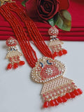 Kundan crystal set - red