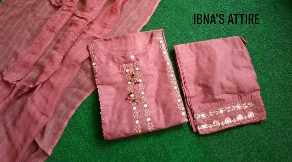 Pakistani self cotton three piece