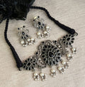 German SILVER - choker with earring