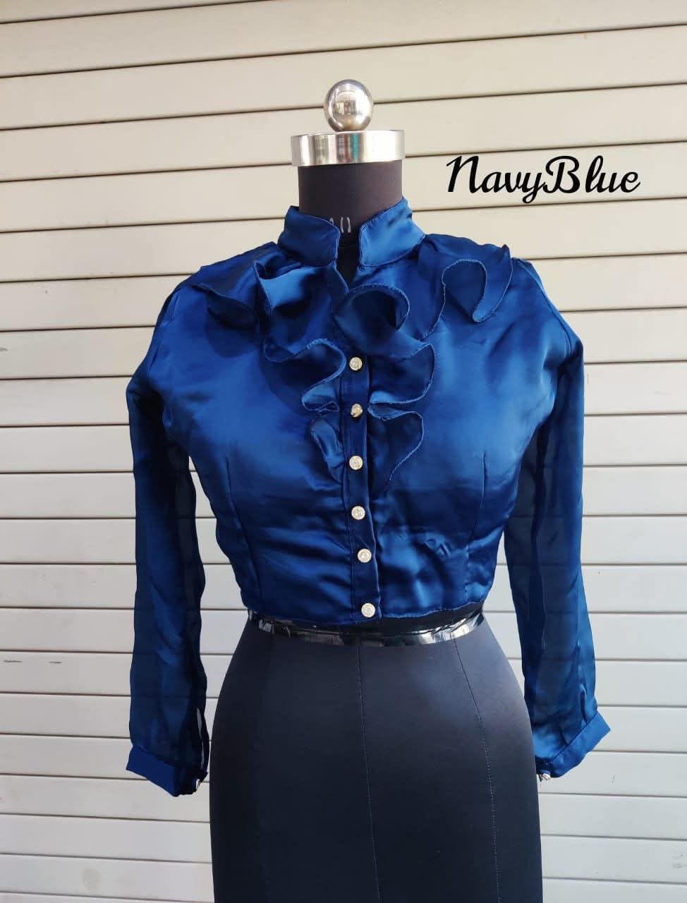 Readymade blouse- free size- 38,40,42 - Blue