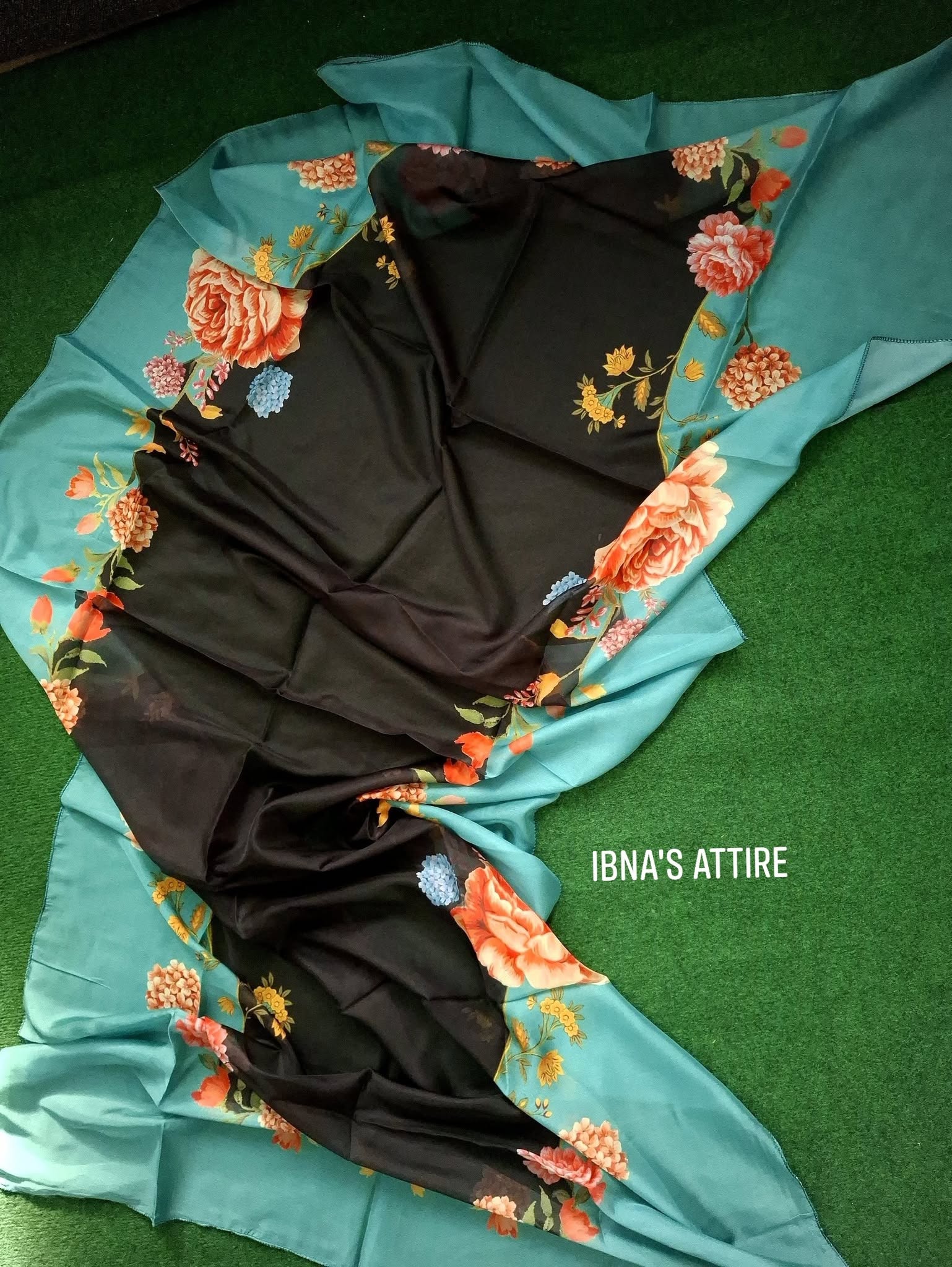 Floral printed samooz silk designer suit