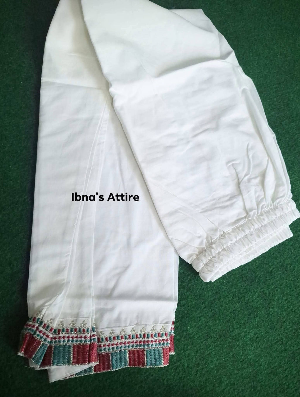 Pure Cotton 3-Piece Suit with Schiffli Chikankari Top, Pants & Printed Cotton Silk Dupatta