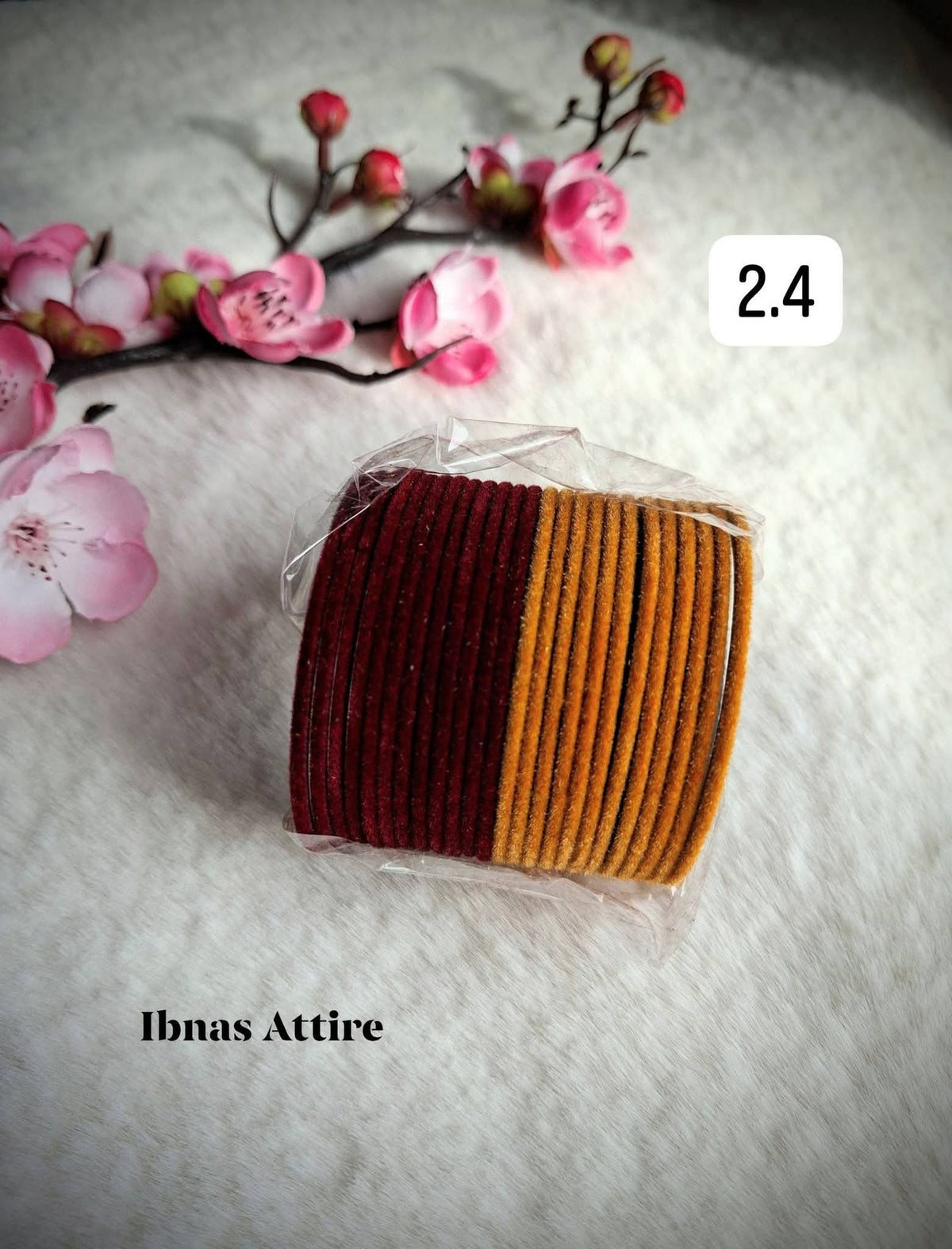 Traditional Velvet Metal Bangles | (24 colors) -24-Piece Set- (Size 2.4)