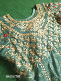 Heavy Moti Work Georgette Anarkali with Shaded Chinon Dupatta (Size-44)