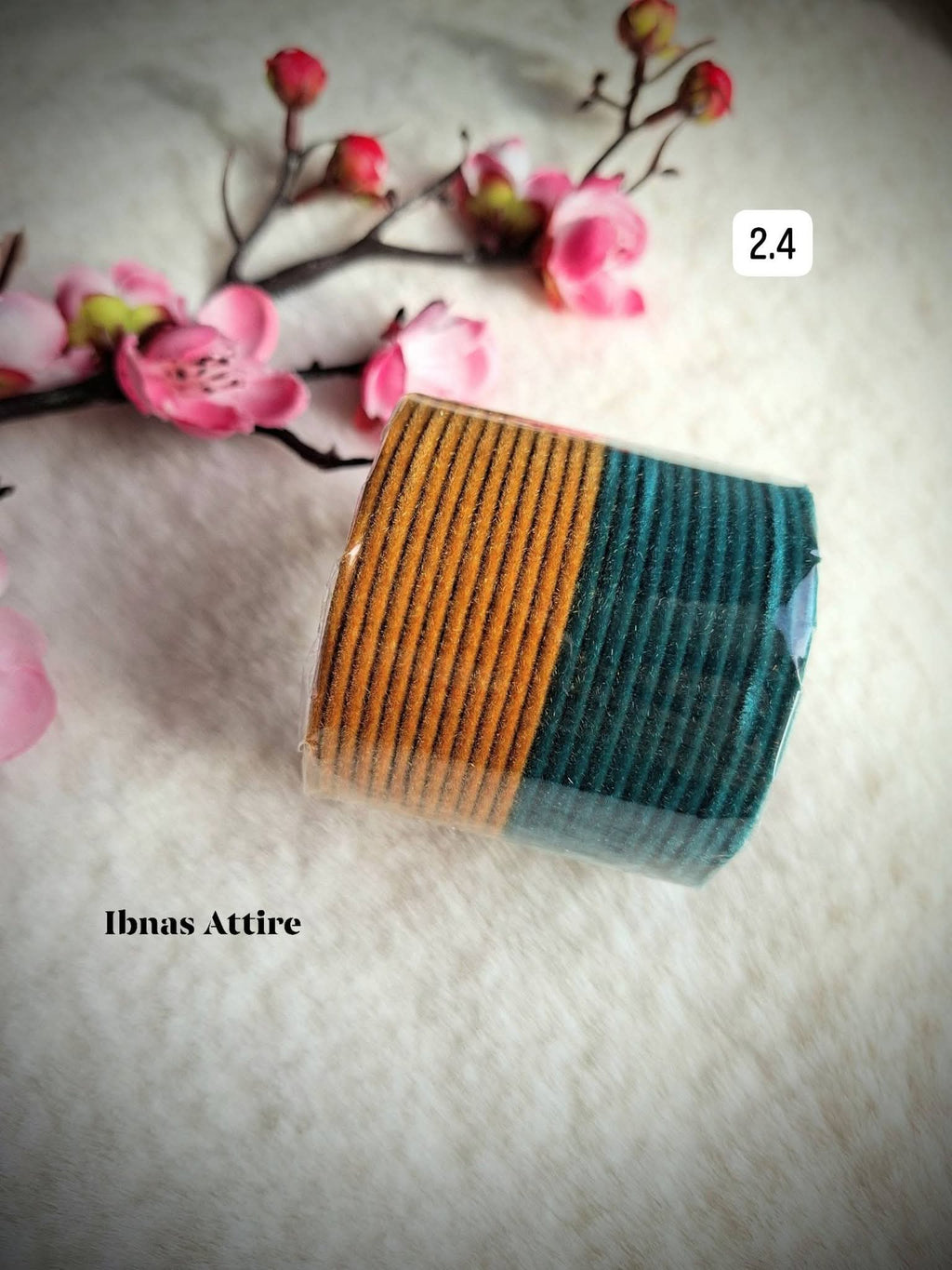 Traditional Velvet Metal Bangles | (24 colors) -24-Piece Set- (Size 2.4)