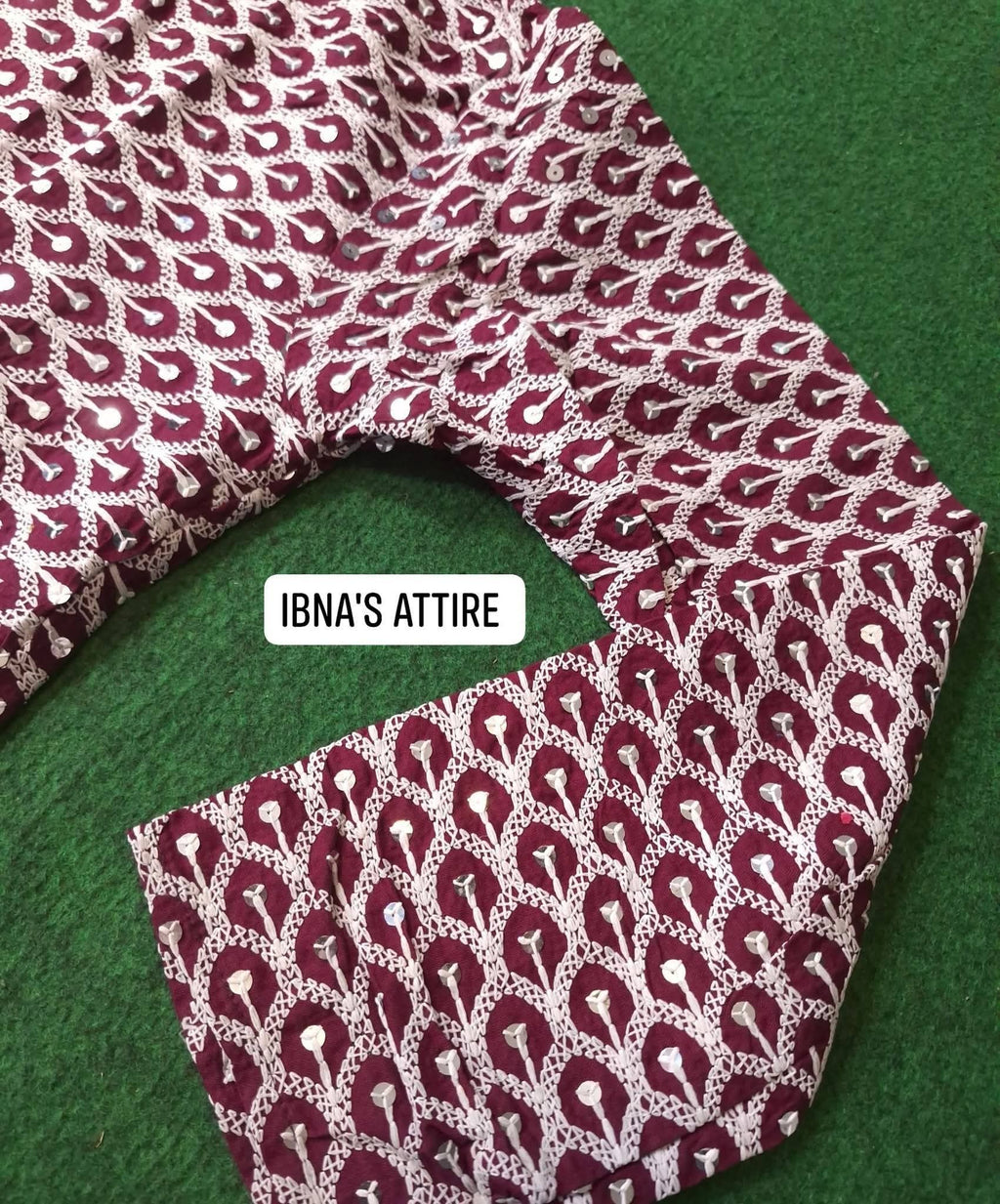 Maroon Rayon Embroidery Sequence Work Panjabi