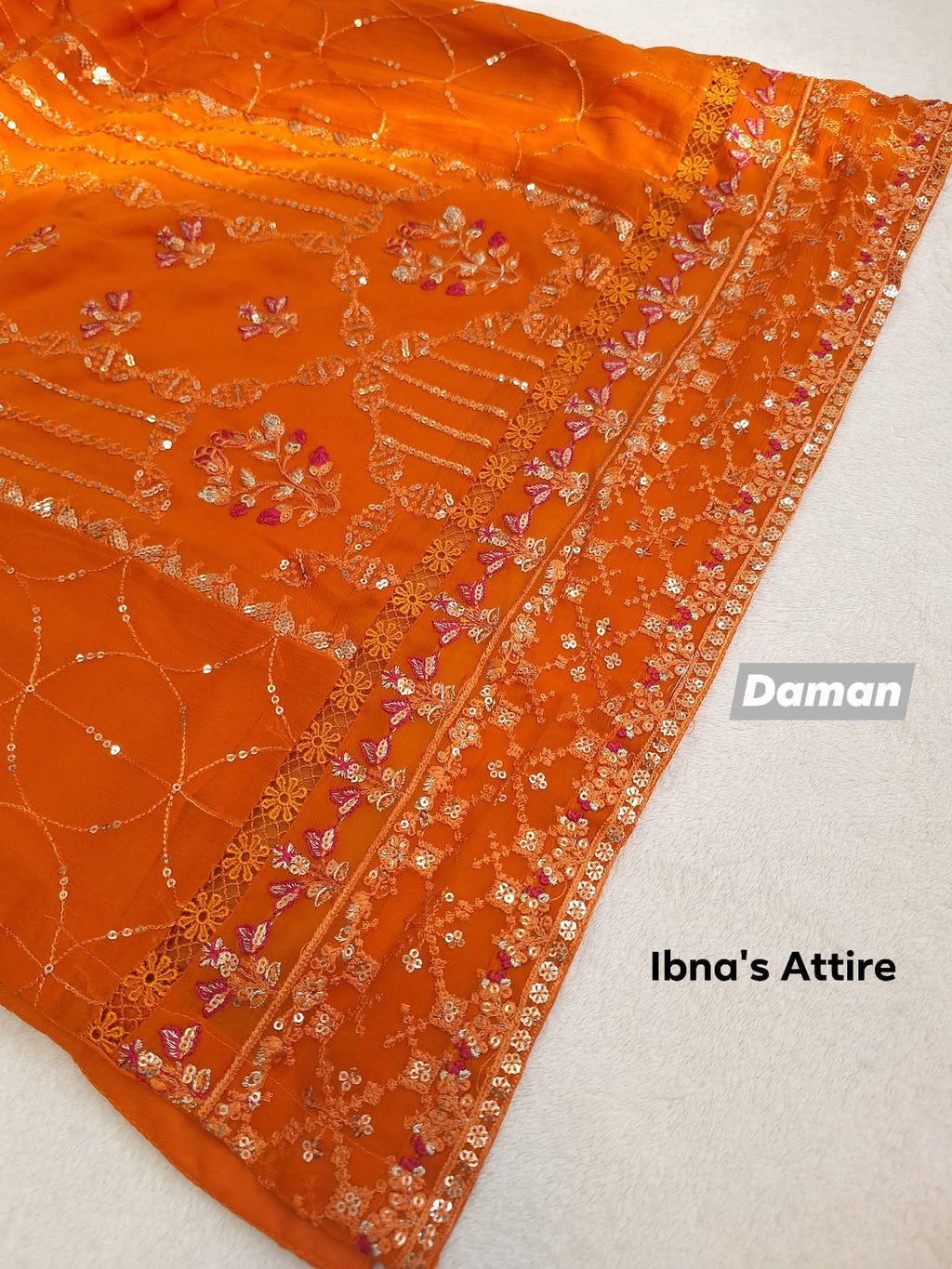 High-Quality 3-Piece Pakistani Chiffon Suit with Sequin, Spring & Stone Handwork |Festive Designer Wear