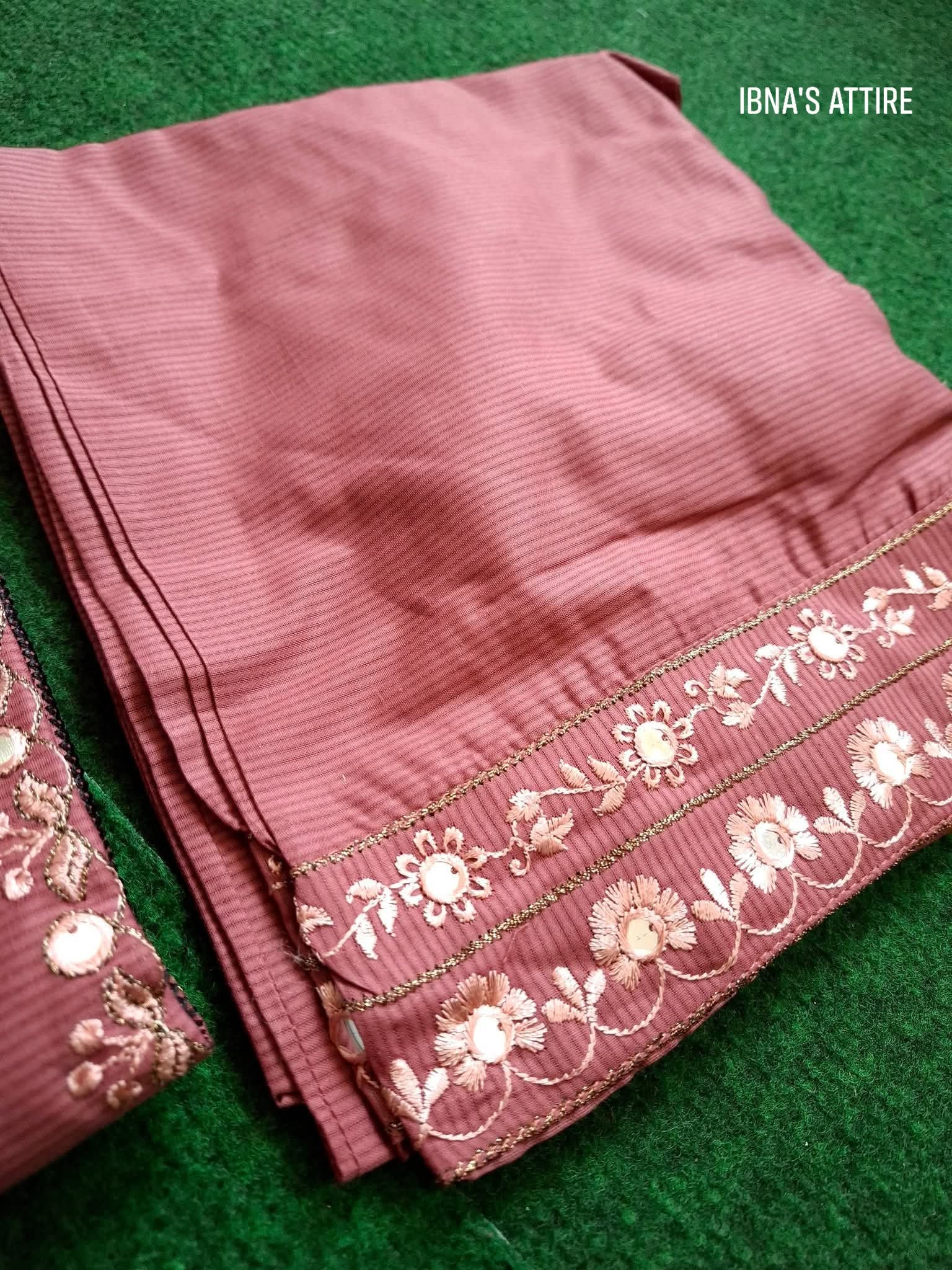 Pakistani self cotton three piece