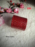 Kids Deep Red Glitter Bangle Set | 24-Piece_ Festive Stack (Size 2.2)
