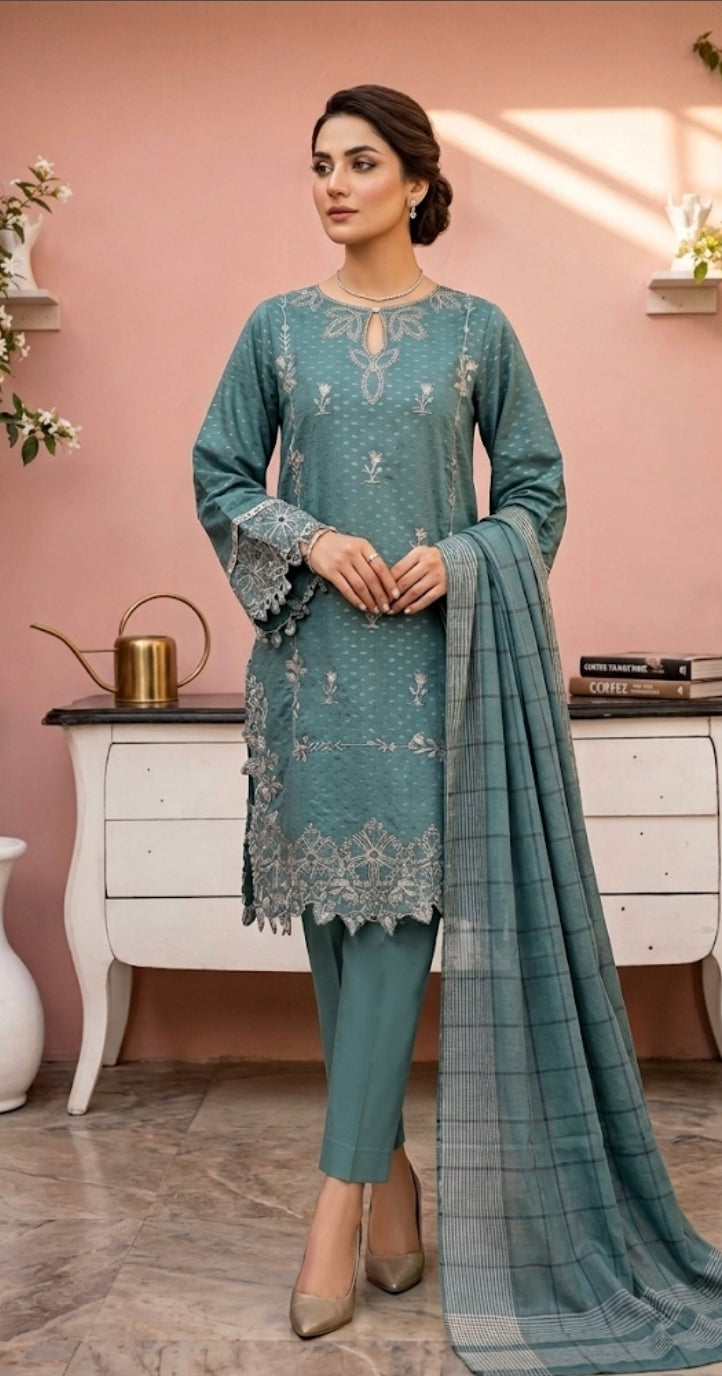Jacquard three piece suit