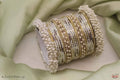 polki Bangle Set-silver-white