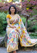 Soft linen floral saree