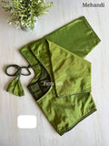 Readymade blouse- Rama green- Free size- (38,40,42)